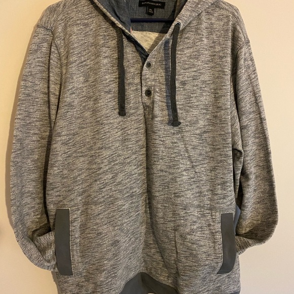 Banana Republic Gray Hoodie with Denim Lined Hood - Picture 2 of 6